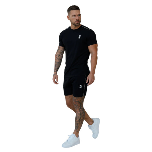 Black Taped Jersey Tee -sporty and sleek style