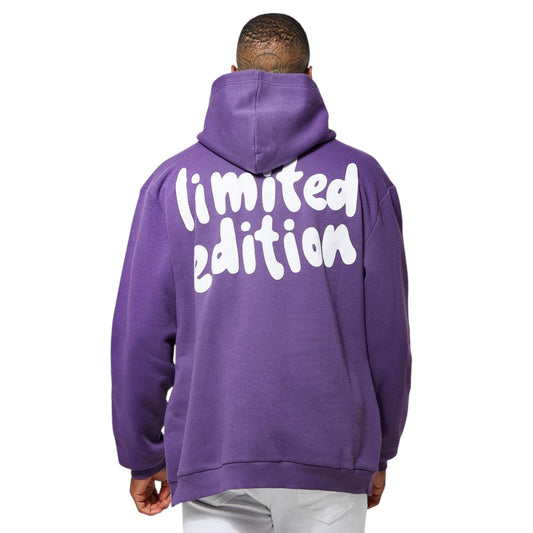 "Premium Purple Oversized Puff Printing Hoodie"