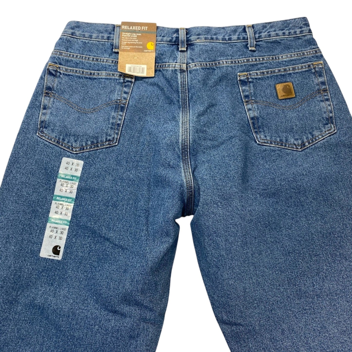 Carhartt 40x30 Flannel-Lined Jeans Blue